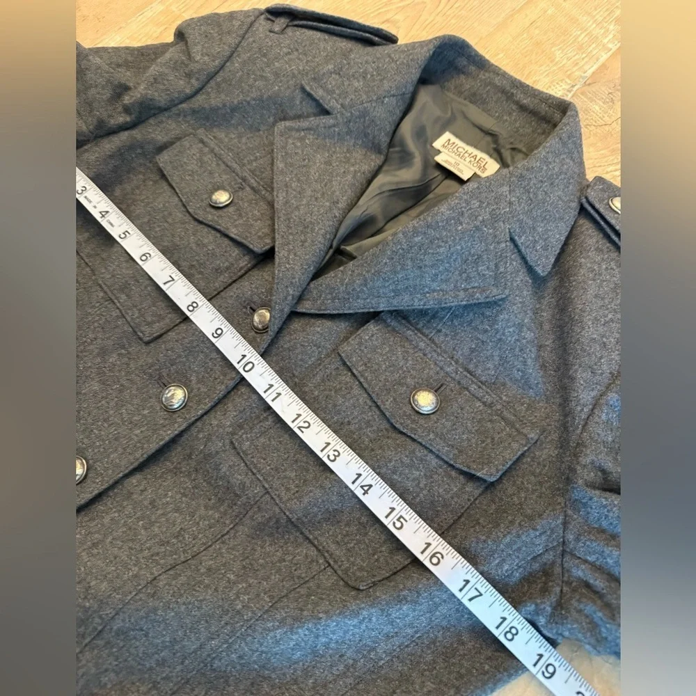 Michael Kors Womens Gray Wool Blend Military Cropped Blazer 10 - Picture 5 of 9